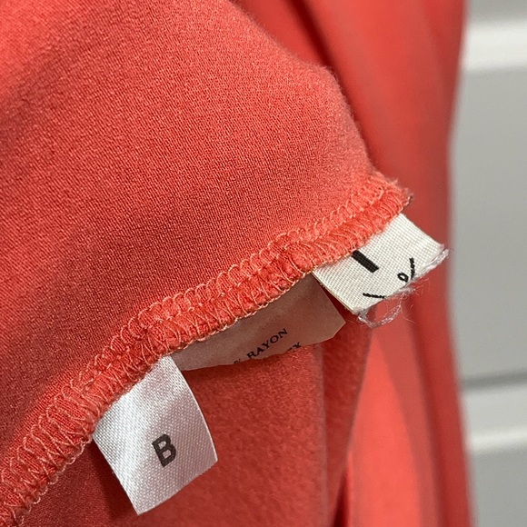 Ann Taylor Faux Wrap Surplice V Neck Midi Dress in Coral Size S - Picture 6 of 7